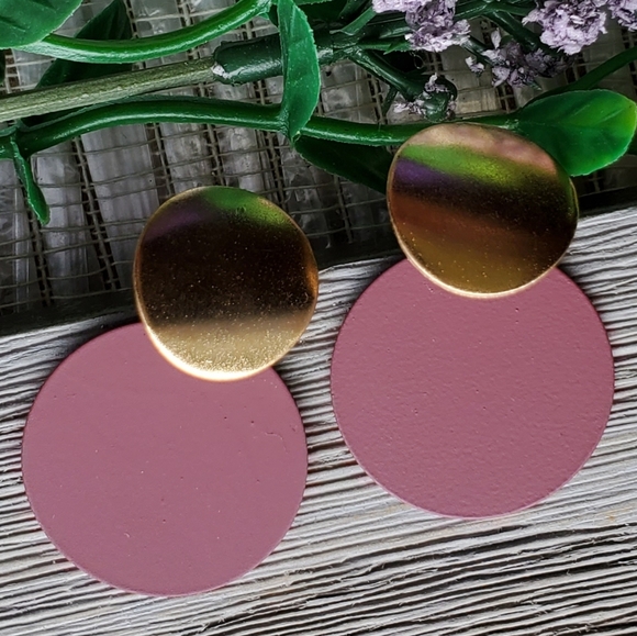 Fashion Jewelry Jewelry - Fashion Bohemian Round Drop Metal Earrings, purple